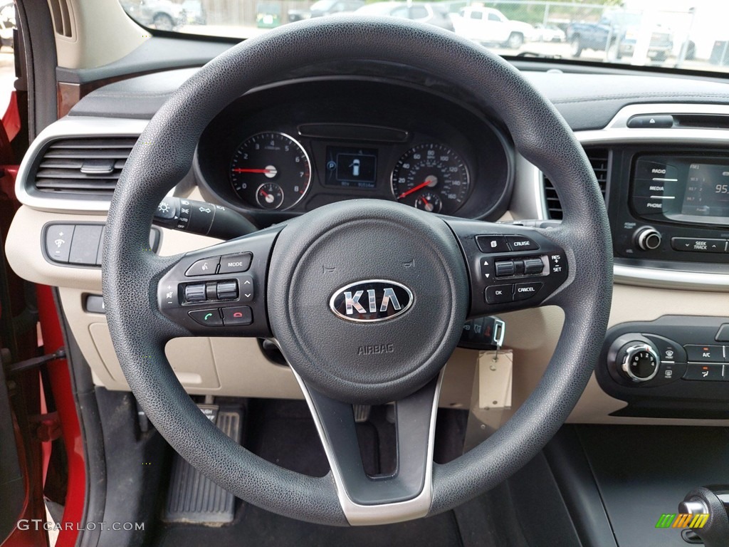 2017 Kia Sorento LX V6 Stone Beige Steering Wheel Photo #142318411
