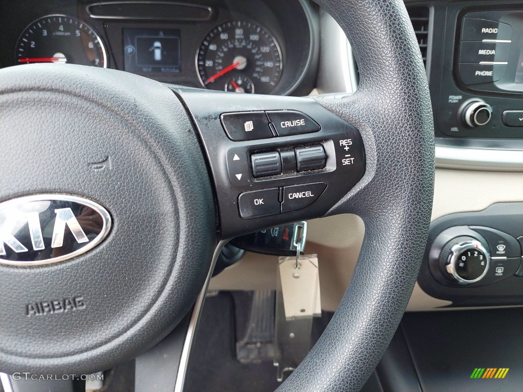 2017 Kia Sorento LX V6 Stone Beige Steering Wheel Photo #142318444