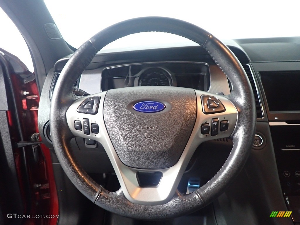 2018 Ford Taurus SHO AWD Charcoal Black Steering Wheel Photo #142319905