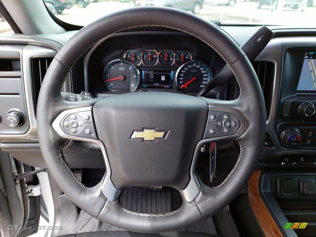 2017 Chevrolet Silverado 1500 LTZ Crew Cab Jet Black Steering Wheel Photo #142320574