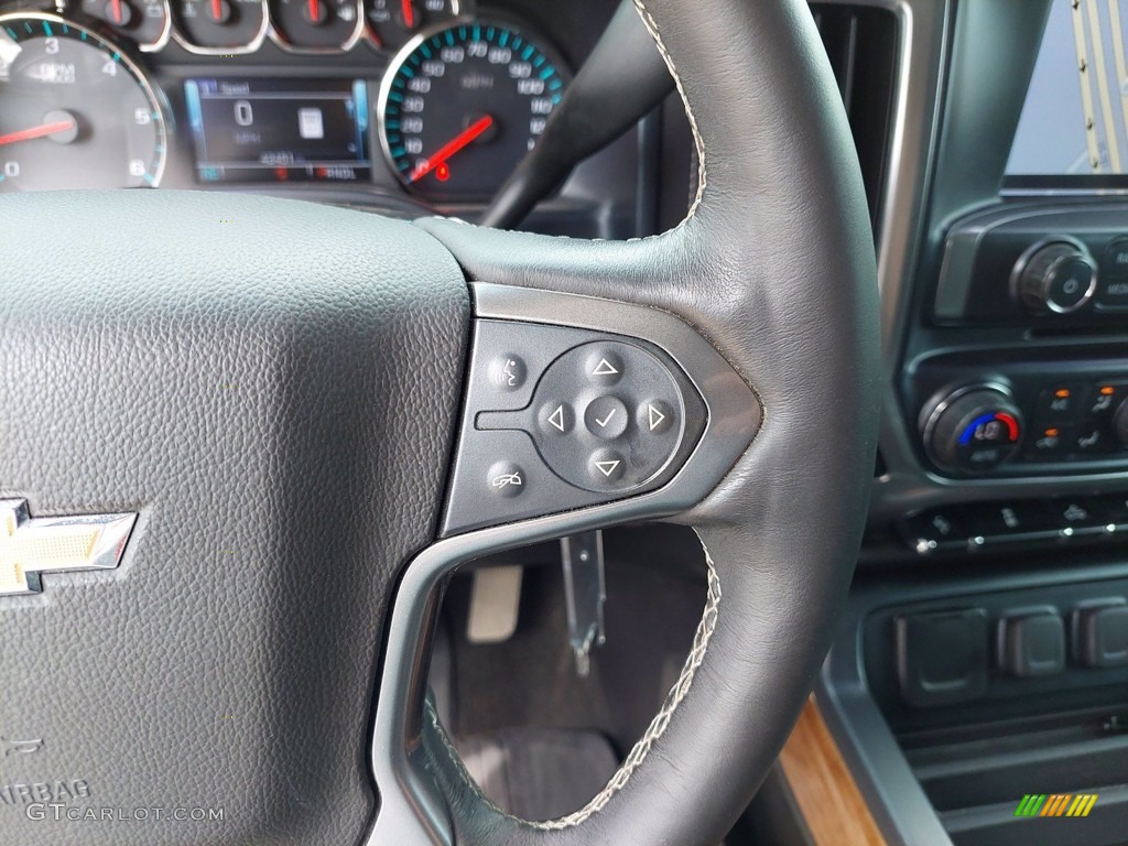 2017 Chevrolet Silverado 1500 LTZ Crew Cab Jet Black Steering Wheel Photo #142320580