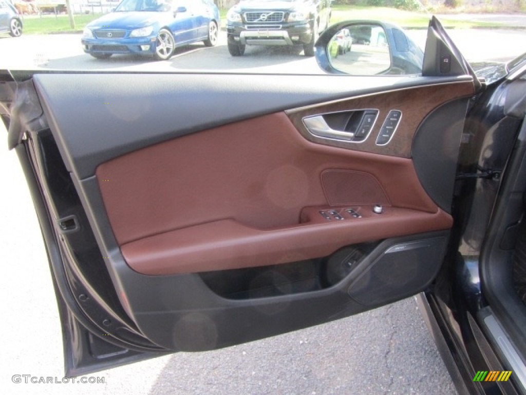 2015 Audi A7 3.0T quattro Prestige Nougat Brown Door Panel Photo #142320673