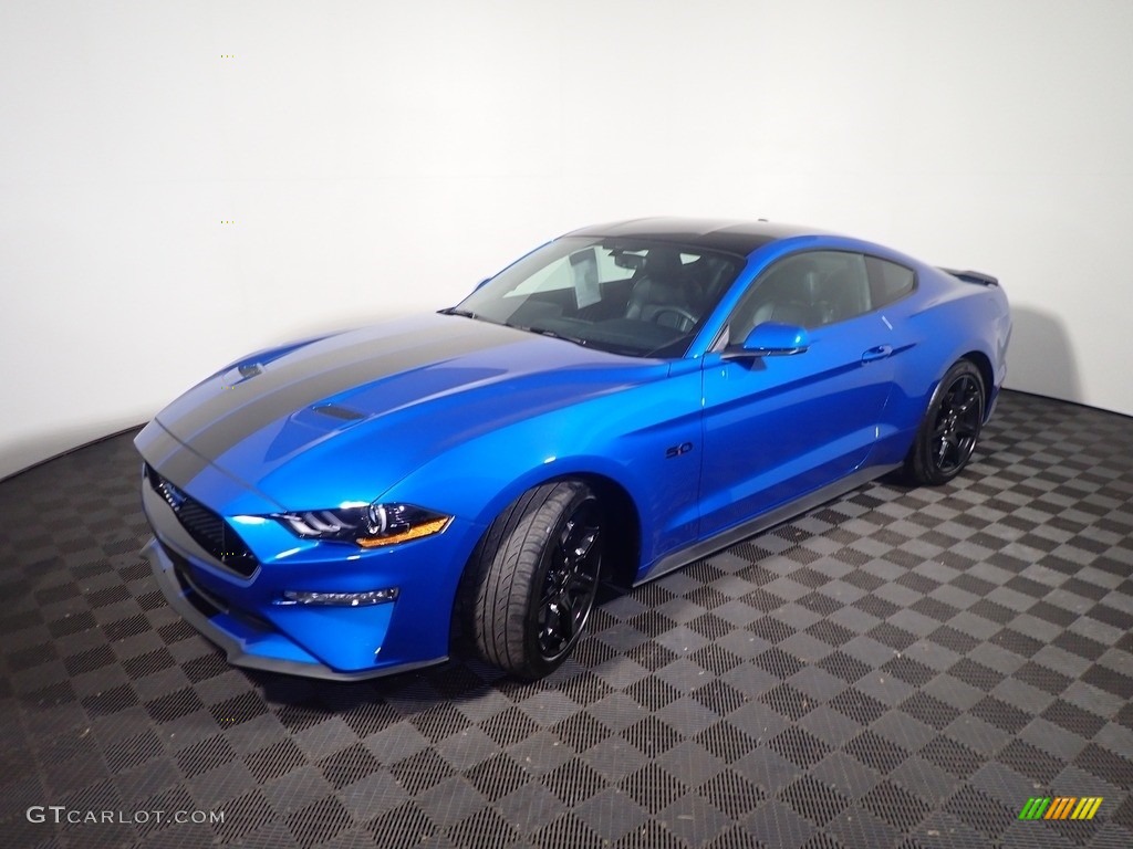 2020 Mustang GT Premium Fastback - Velocity Blue / Ebony photo #10
