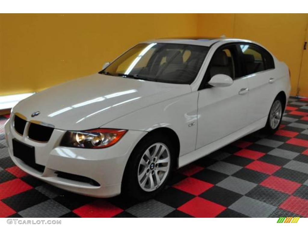 2006 3 Series 325i Sedan - Alpine White / Beige photo #3