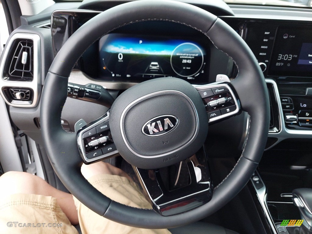 2021 Kia Sorento SX-Prestige AWD Black Steering Wheel Photo #142329212