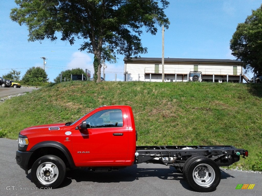 2021 4500 Tradesman Regular Cab 4x4 Chassis - Flame Red / Diesel Gray/Black photo #1