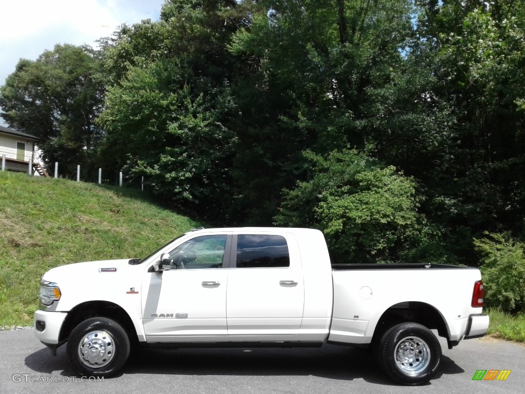 2021 3500 Limited Longhorn Mega Cab 4x4 - Pearl White / Light Mountain Brown/Mountain Brown photo #1
