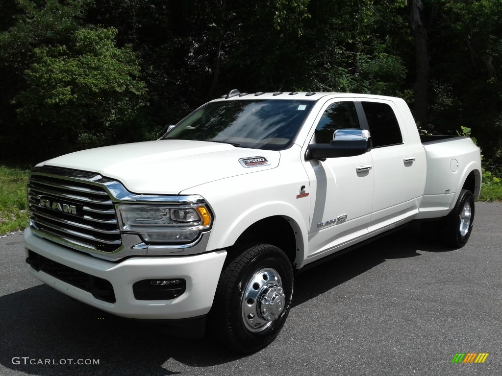 2021 3500 Limited Longhorn Mega Cab 4x4 - Pearl White / Light Mountain Brown/Mountain Brown photo #2