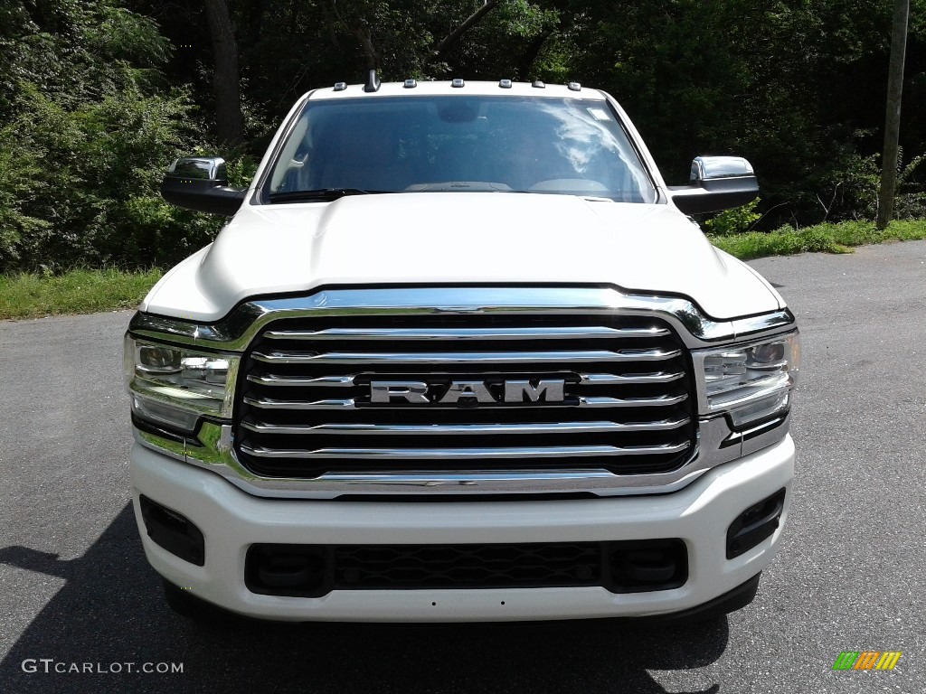 2021 3500 Limited Longhorn Mega Cab 4x4 - Pearl White / Light Mountain Brown/Mountain Brown photo #3