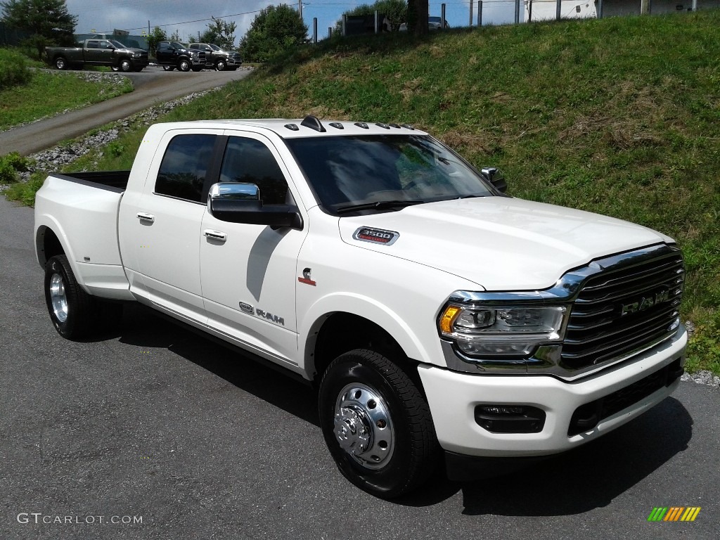 2021 3500 Limited Longhorn Mega Cab 4x4 - Pearl White / Light Mountain Brown/Mountain Brown photo #5