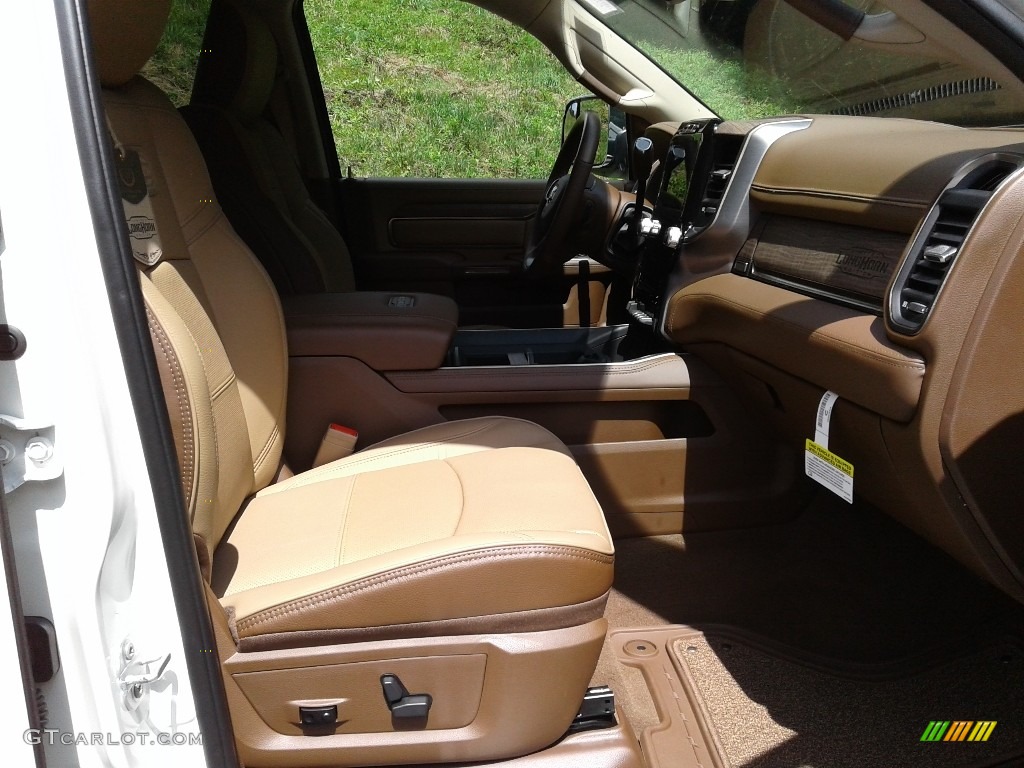 2021 3500 Limited Longhorn Mega Cab 4x4 - Pearl White / Light Mountain Brown/Mountain Brown photo #20