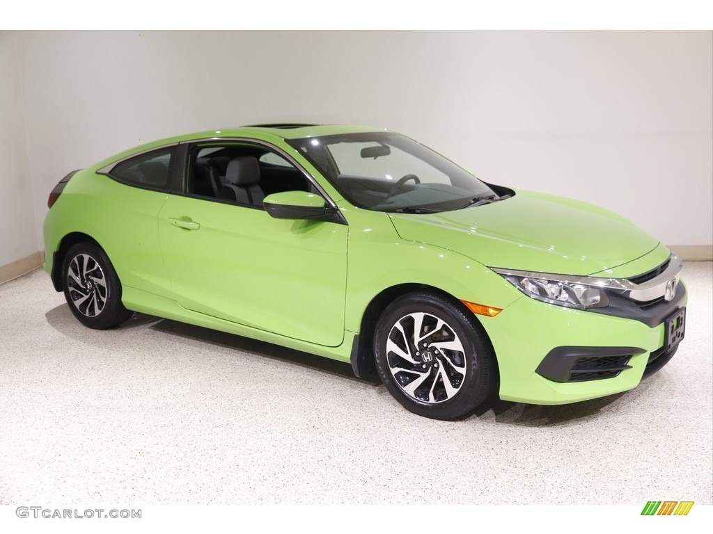2018 Civic LX-P Coupe - Energy Green Pearl / Black/Gray photo #1