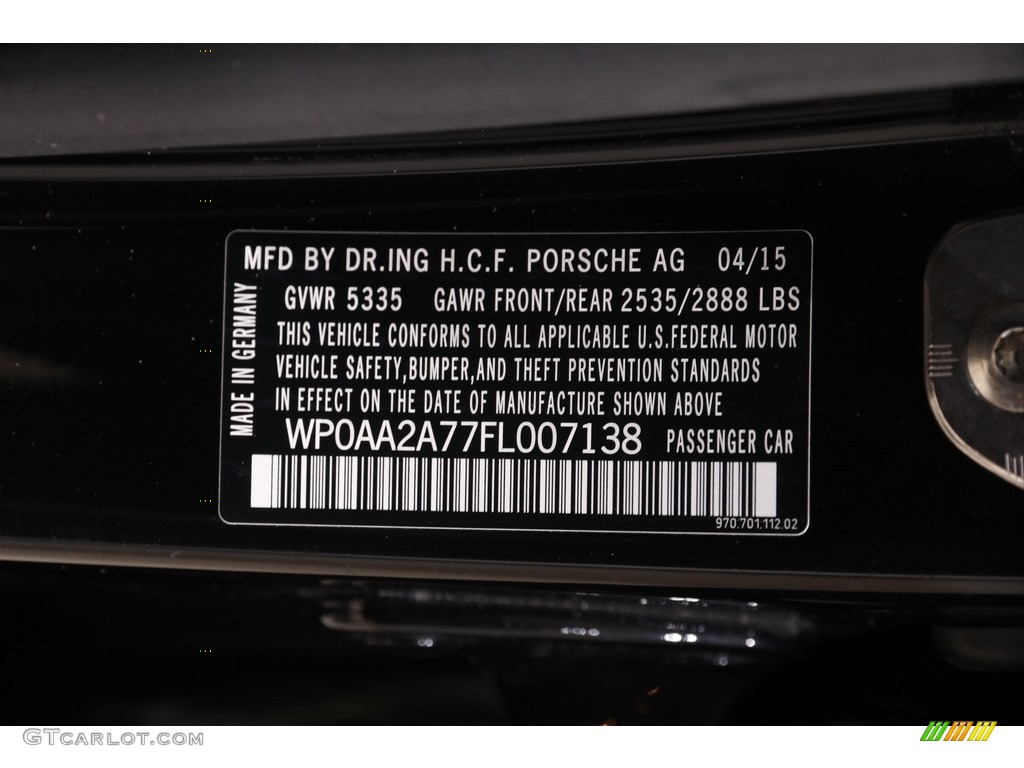 2015 Panamera 4 - Black / Black photo #29