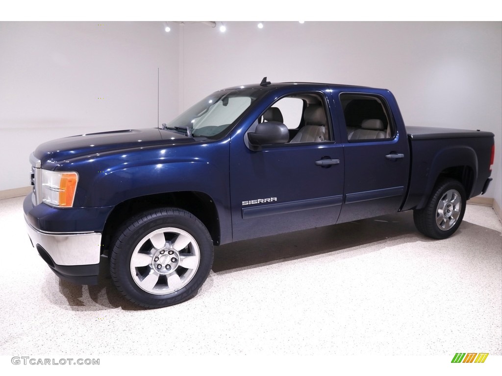 2010 Sierra 1500 SLE Crew Cab - Midnight Blue Metallic / Dark Titanium/Light Titanium photo #3