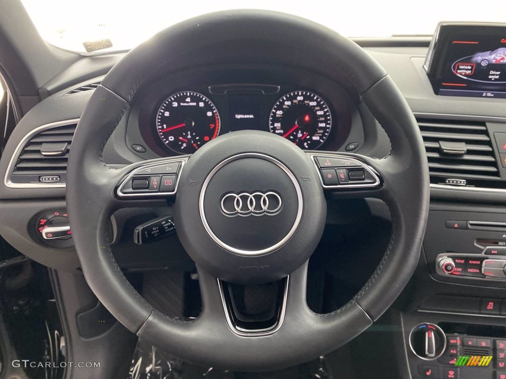 2017 Audi Q3 2.0 TFSI Premium Plus quattro Black Steering Wheel Photo #142338037