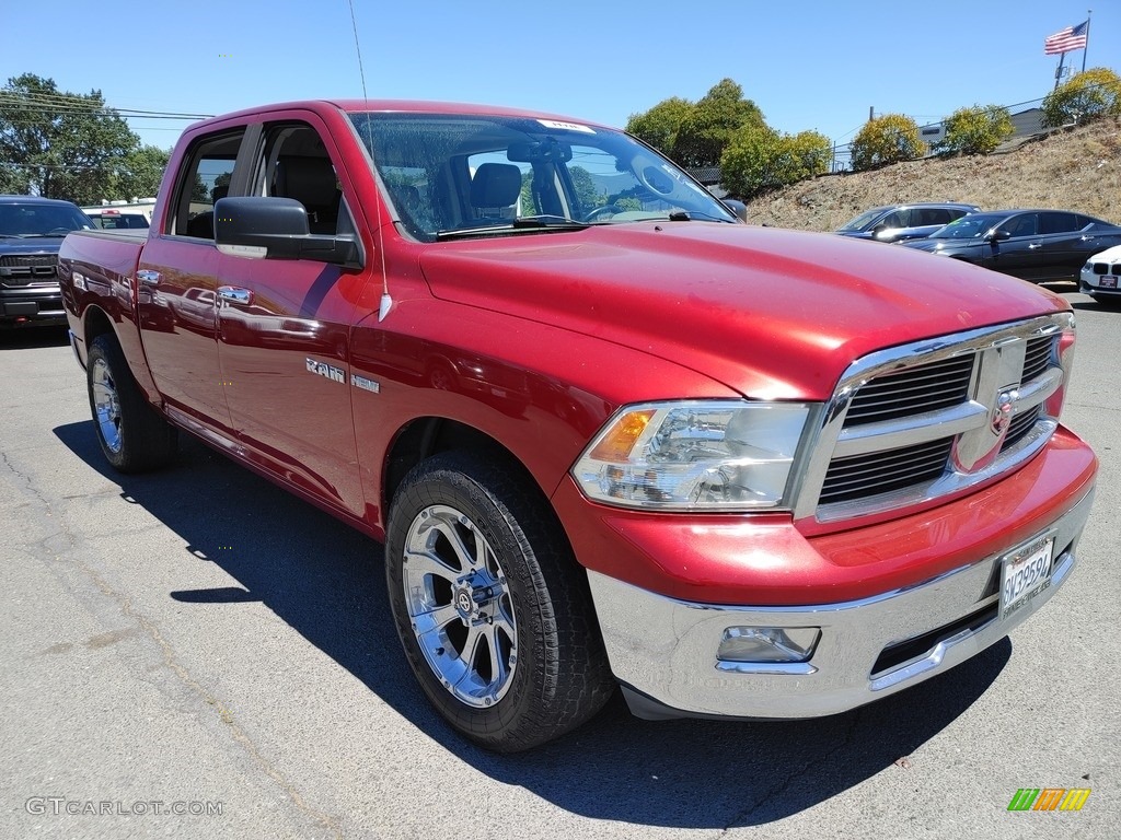 2010 Ram 1500 SLT Crew Cab - Flame Red / Dark Slate/Medium Graystone photo #1
