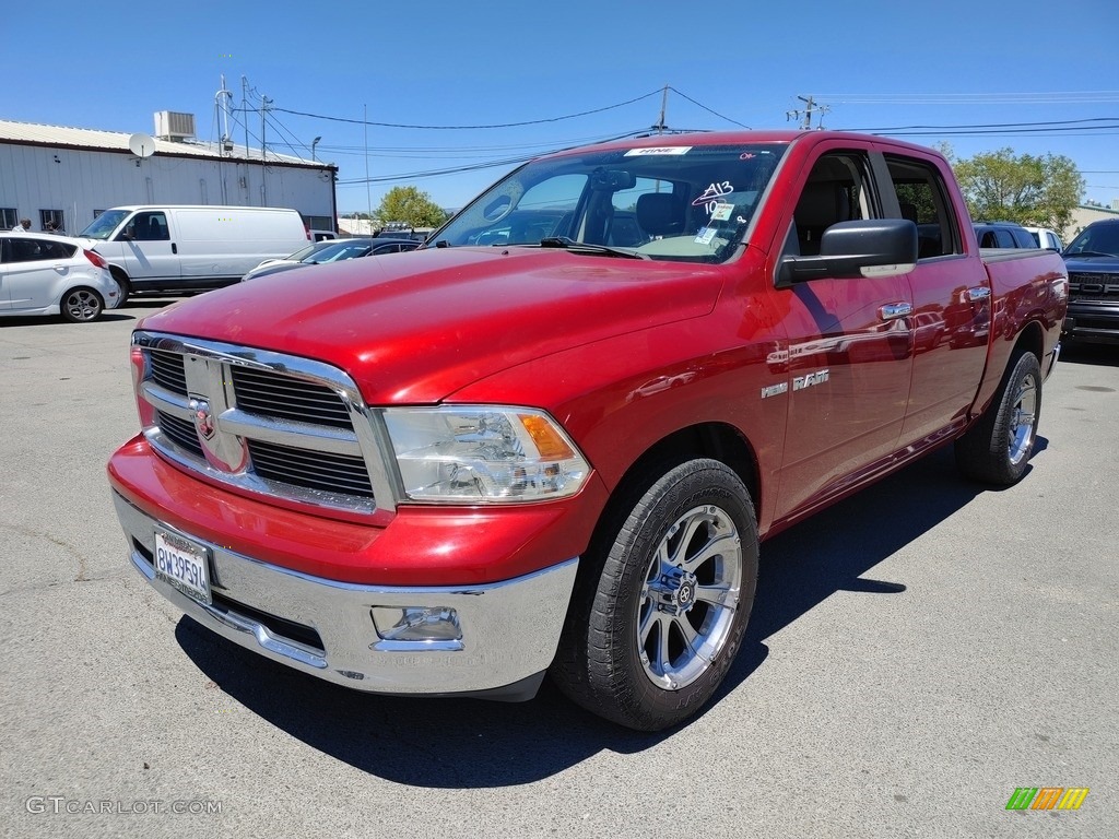 2010 Ram 1500 SLT Crew Cab - Flame Red / Dark Slate/Medium Graystone photo #3