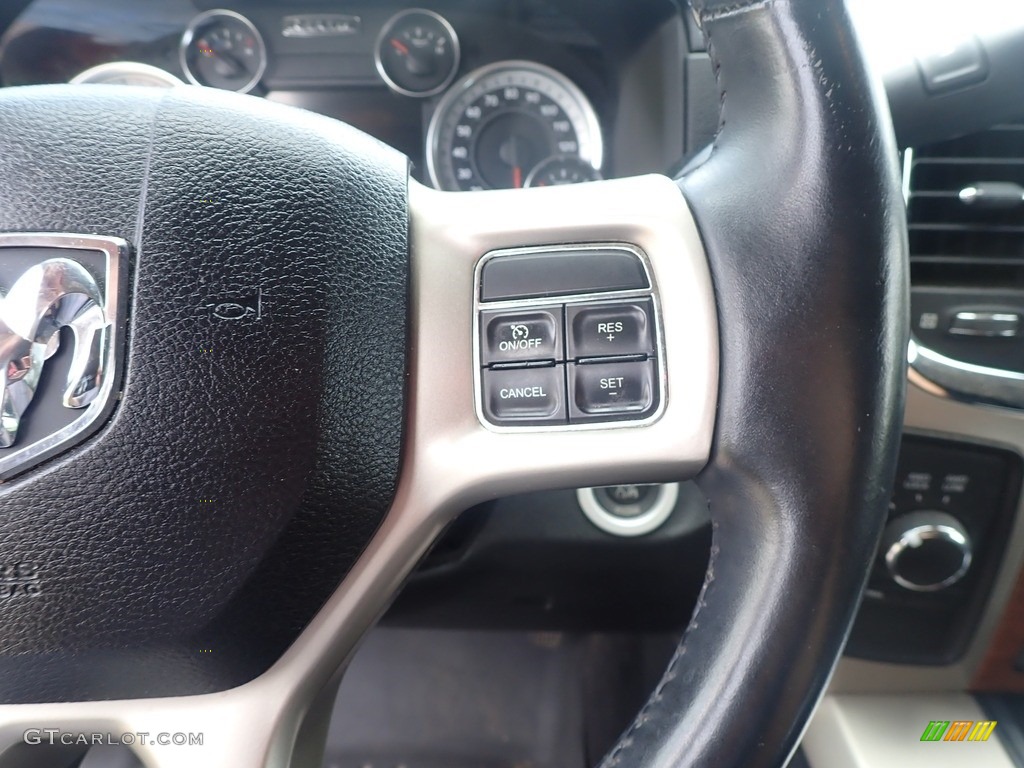 2013 Ram 3500 Laramie Mega Cab 4x4 Black Steering Wheel Photo #142341937