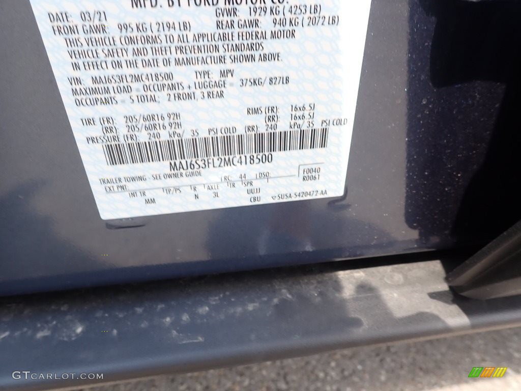 2021 EcoSport S 4WD - Blue Metallic / Medium Stone photo #16