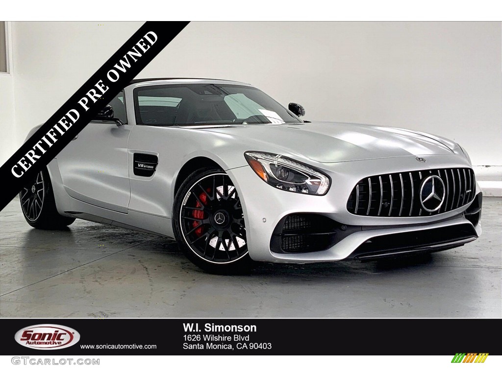 2018 AMG GT C Roadster - designo Iridium Silver Magno (Matte) / Red Pepper/Black photo #1