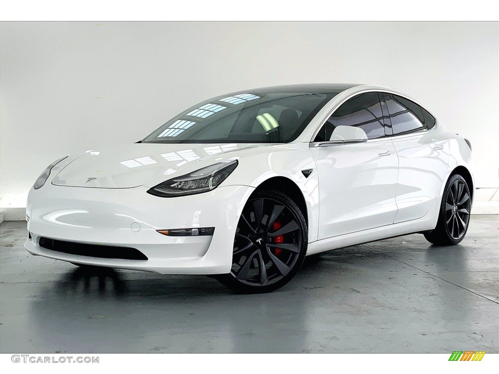 Pearl White Multi-Coat 2020 Tesla Model 3 Performance Exterior Photo #142352127