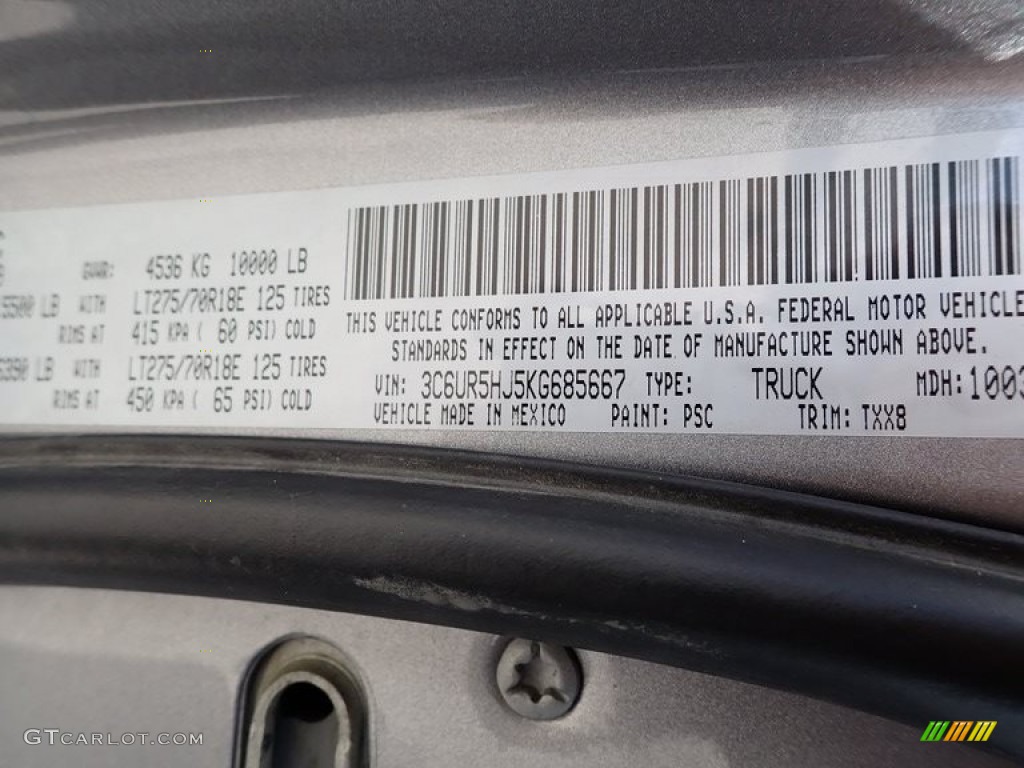 2019 Ram 2500 Tradesman Crew Cab 4x4 Color Code Photos