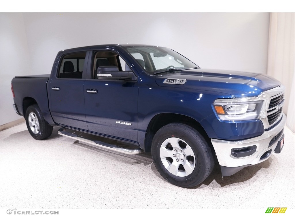 2019 1500 Big Horn Crew Cab 4x4 - Patriot Blue Pearl / Black/Diesel Gray photo #1