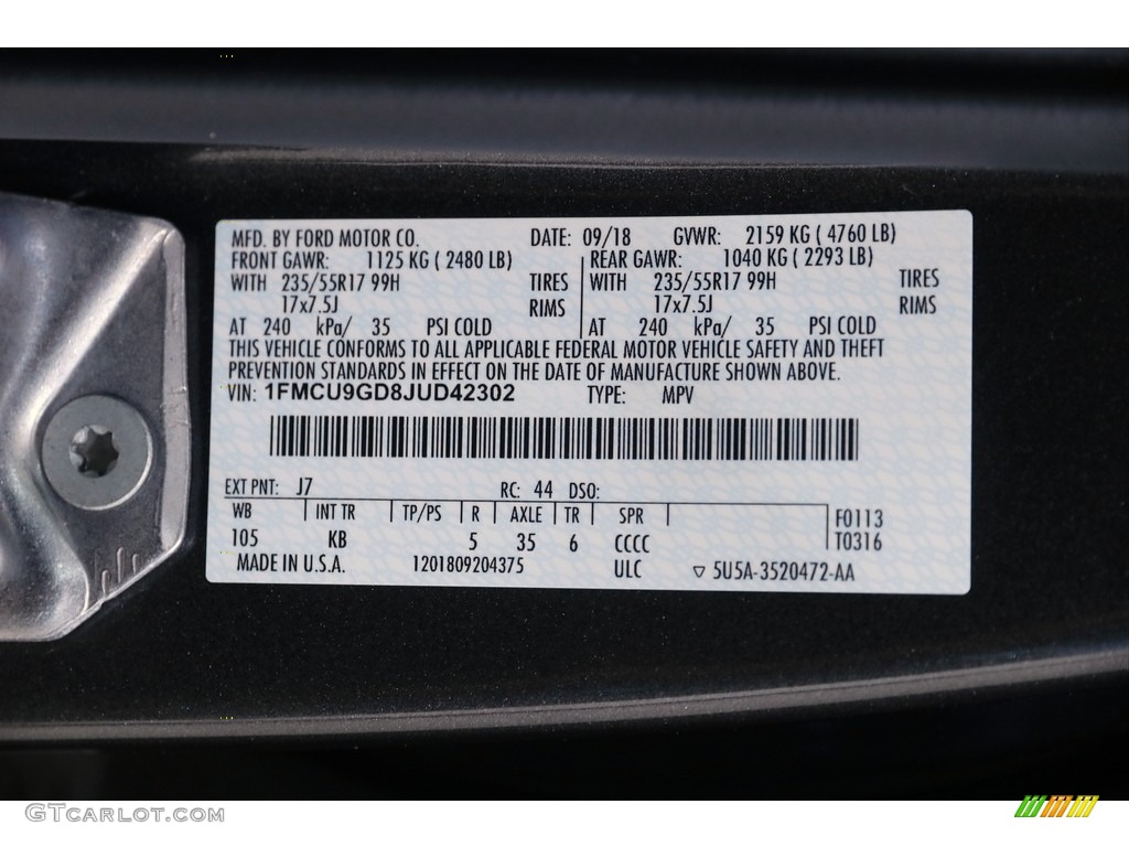 2018 Escape SE 4WD - Magnetic / Charcoal Black photo #18