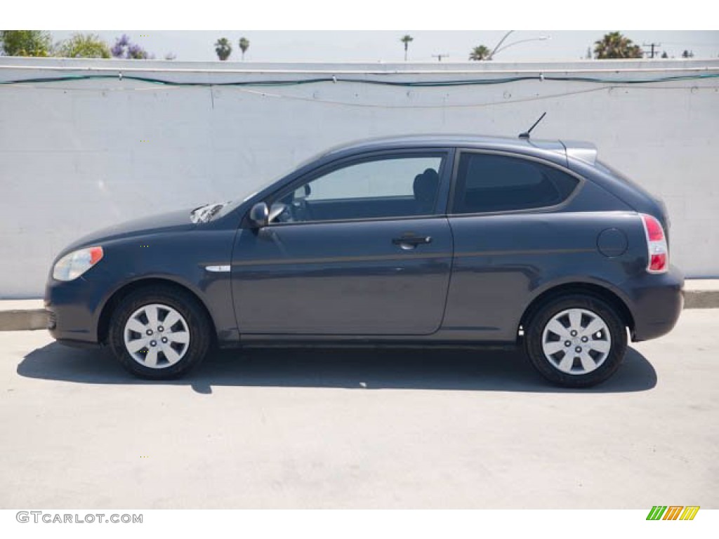 2008 Accent GS Coupe - Charcoal Gray / Black photo #10
