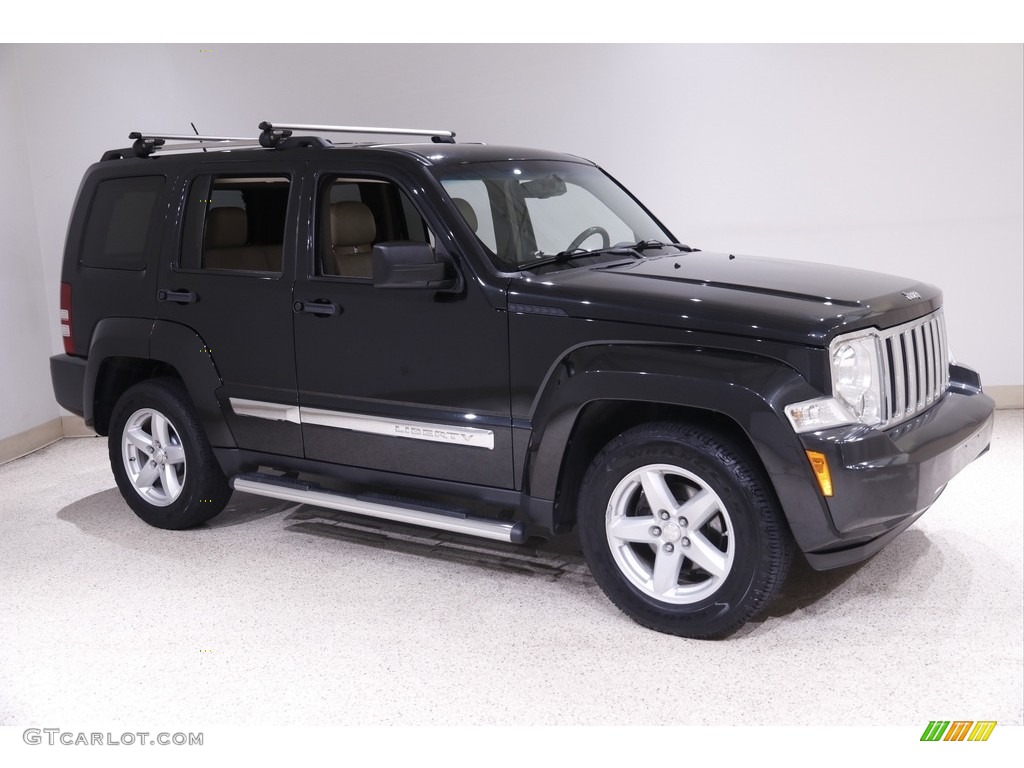 2010 Liberty Limited 4x4 - Brilliant Black Crystal Pearl / Pastel Pebble Beige photo #1