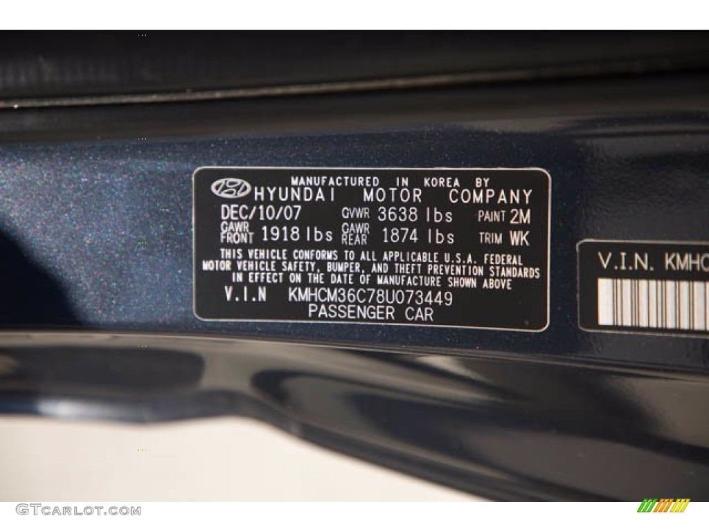2008 Accent GS Coupe - Charcoal Gray / Black photo #29