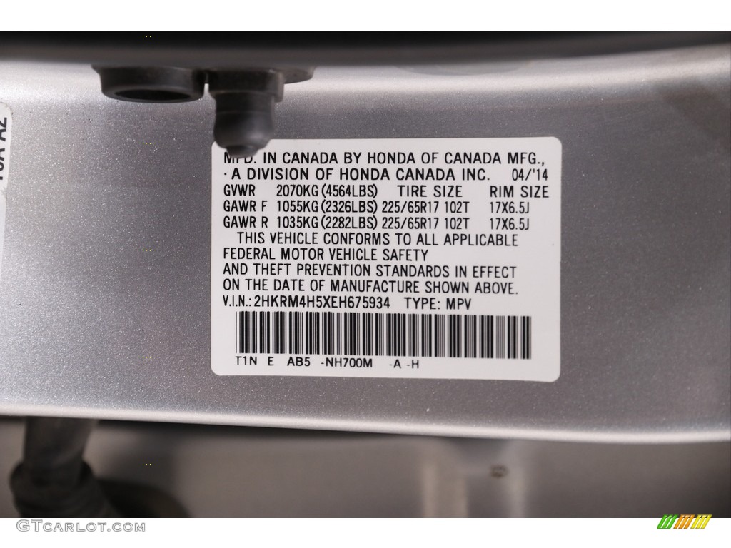 2014 CR-V EX AWD - Alabaster Silver Metallic / Black photo #21
