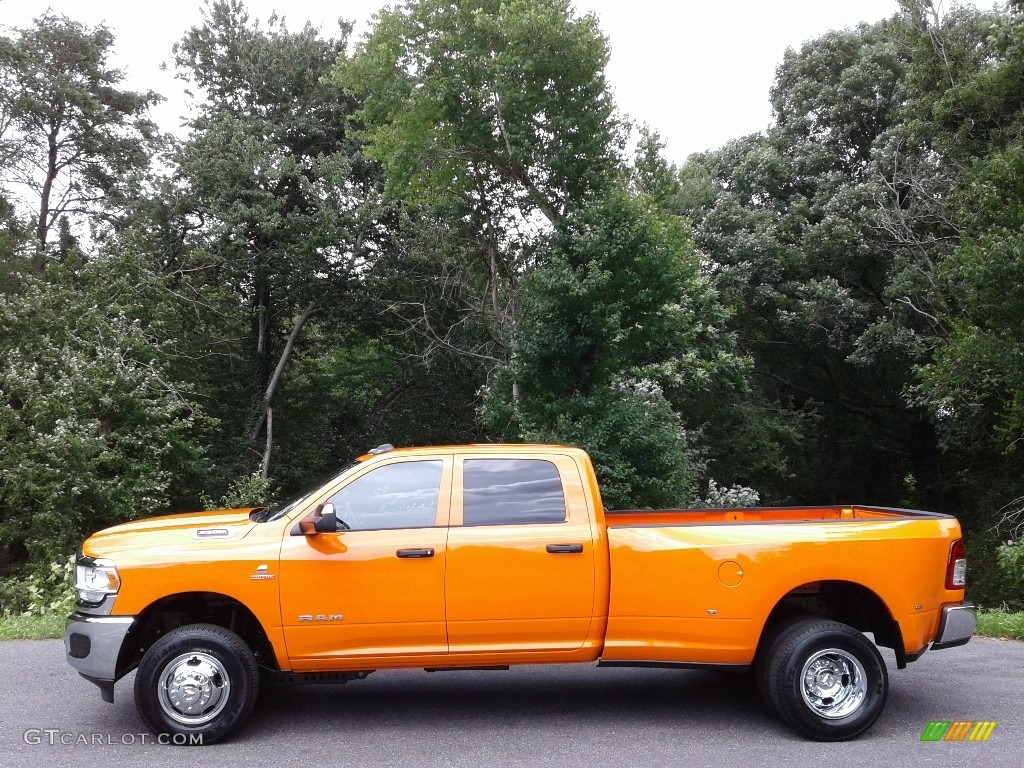 2021 3500 Tradesman Crew Cab 4x4 - Omaha Orange / Black photo #1