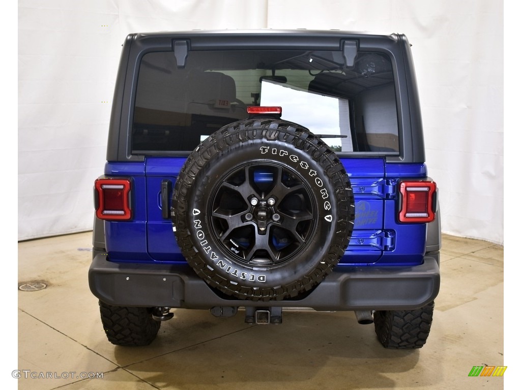2020 Wrangler Unlimited Willys 4x4 - Ocean Blue Metallic / Black photo #3