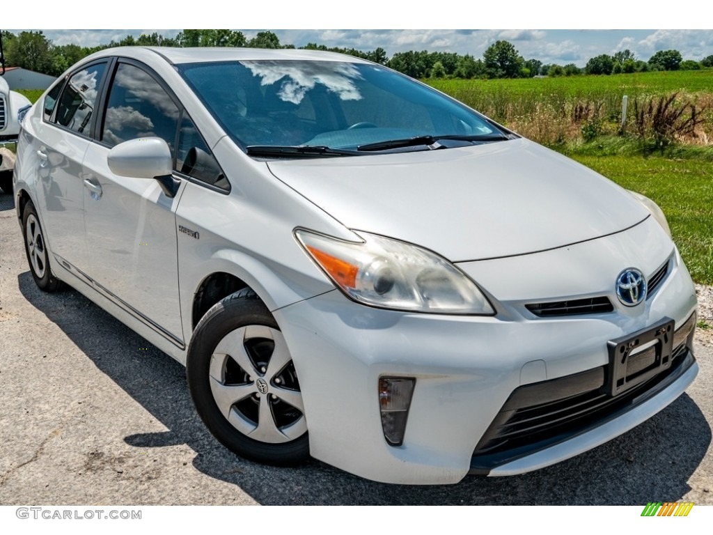 2012 Prius 3rd Gen Two Hybrid - Blizzard White Pearl / Misty Gray photo #1