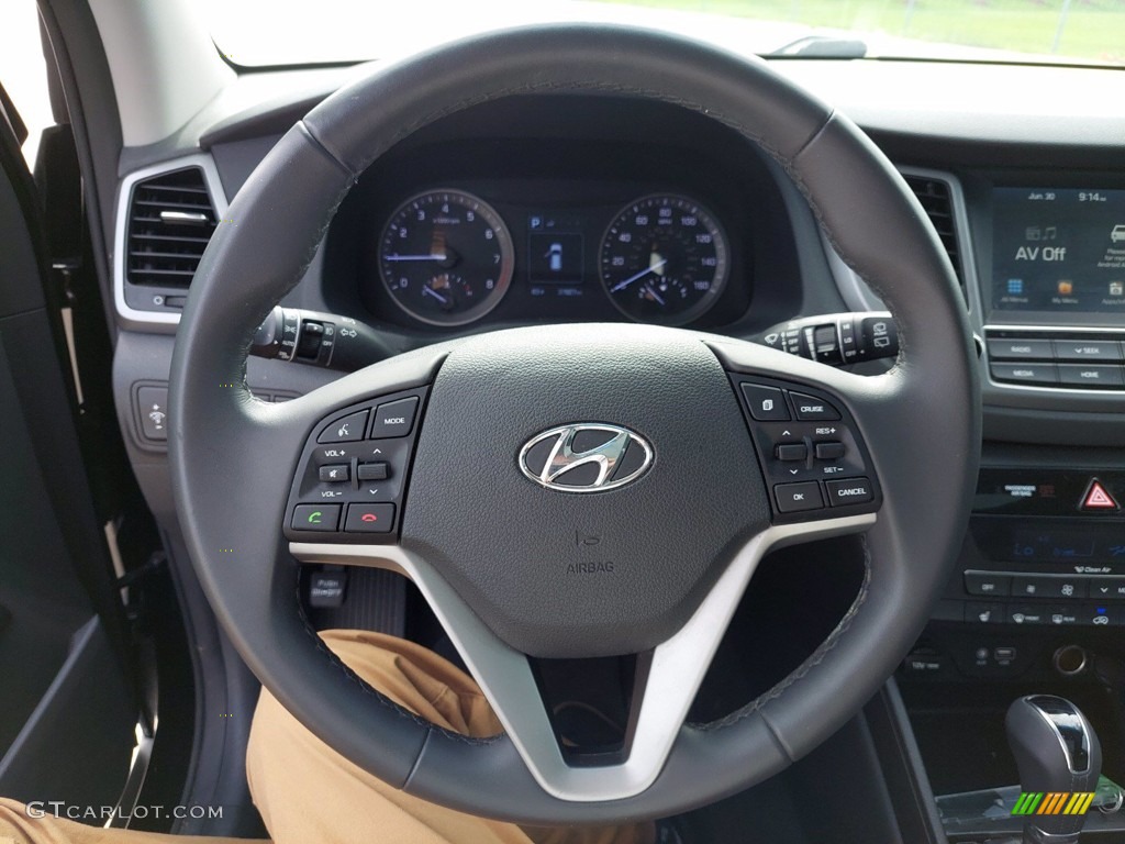 2018 Hyundai Tucson Value Black Steering Wheel Photo #142365773