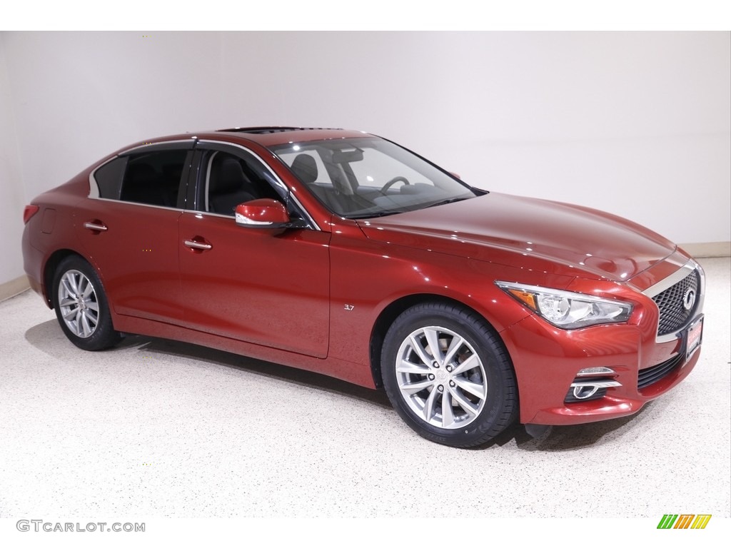 2014 Q 50 3.7 AWD - Venetian Ruby / Graphite photo #1