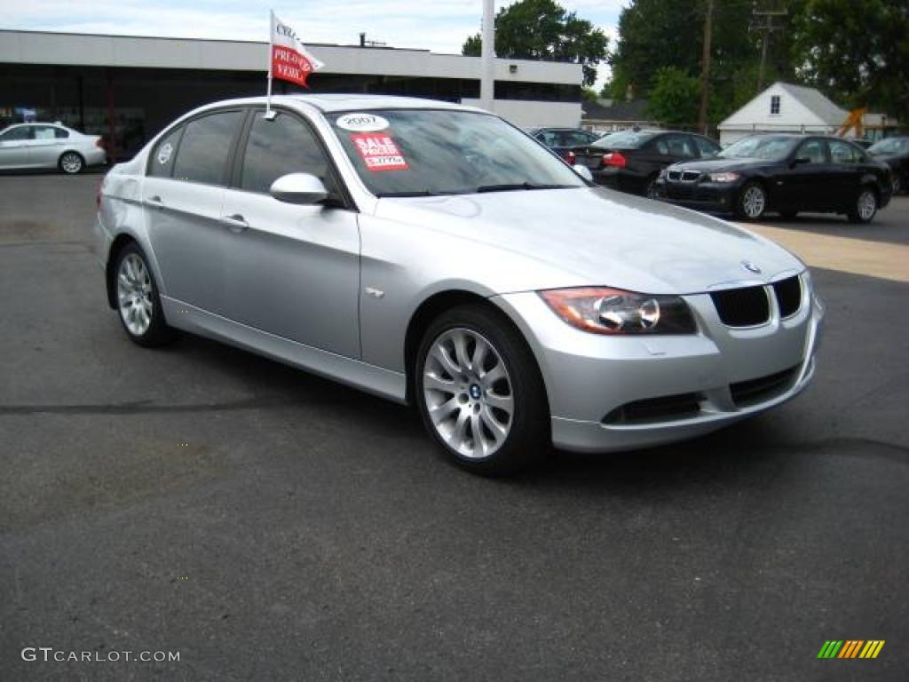 2007 3 Series 328xi Sedan - Titanium Silver Metallic / Black photo #7