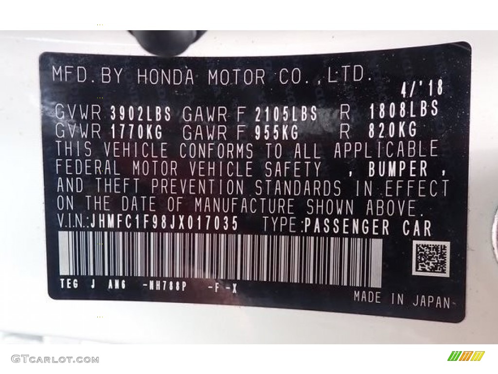 2018 Honda Civic Touring Sedan Parts Photos
