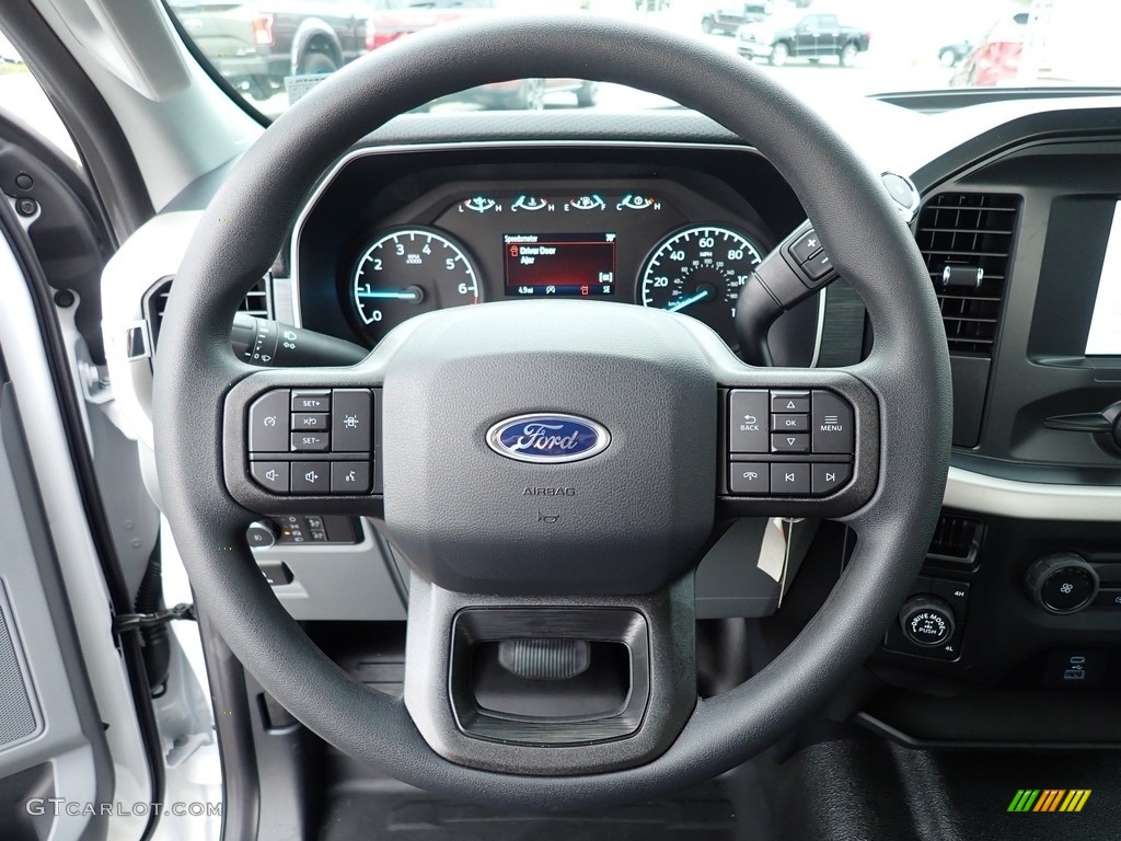 2021 Ford F150 XL SuperCrew 4x4 Medium Dark Slate Steering Wheel Photo #142374250