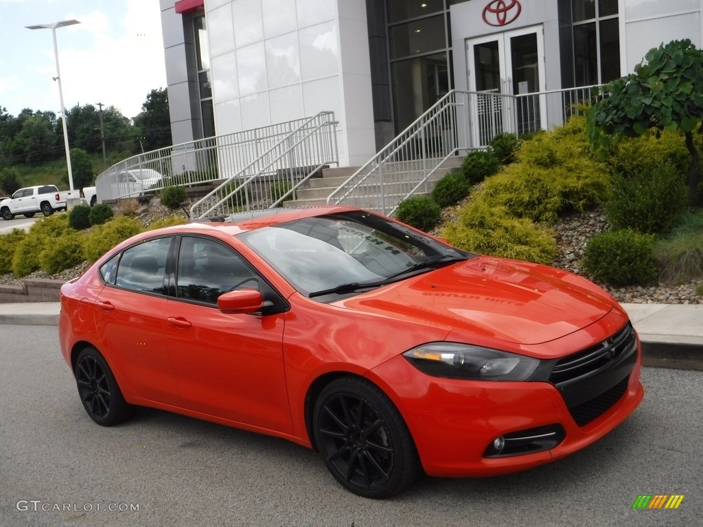 2015 Dart GT - Vitamin C / Black/Ruby Red Accent Stitching photo #1