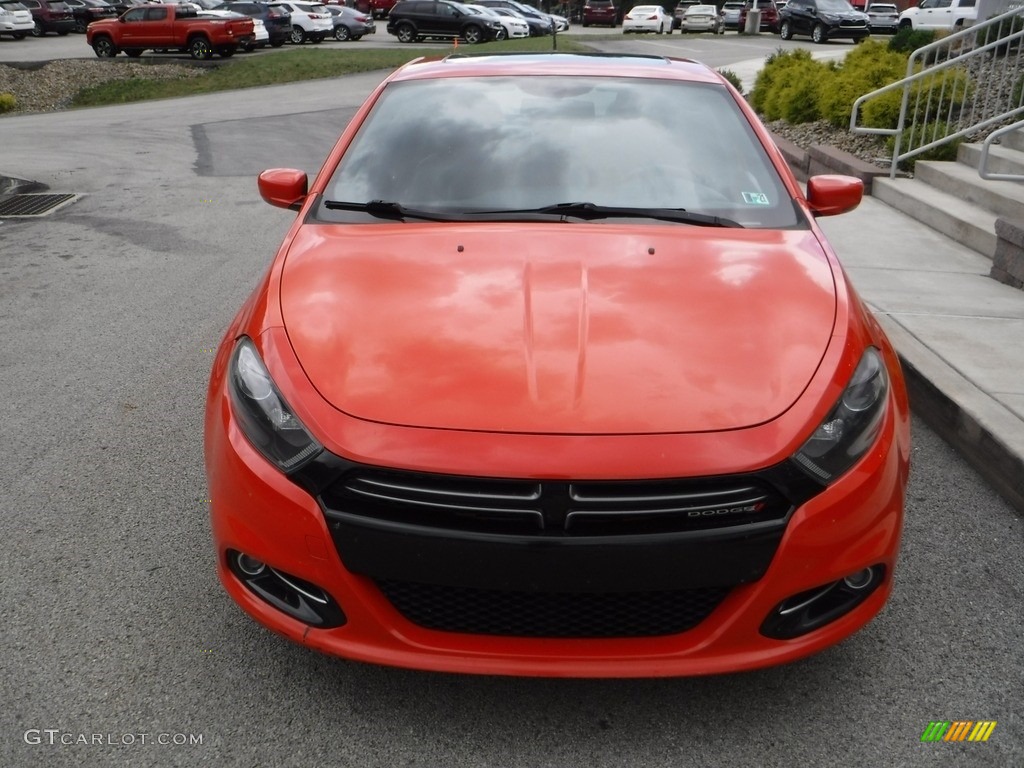 2015 Dart GT - Vitamin C / Black/Ruby Red Accent Stitching photo #12