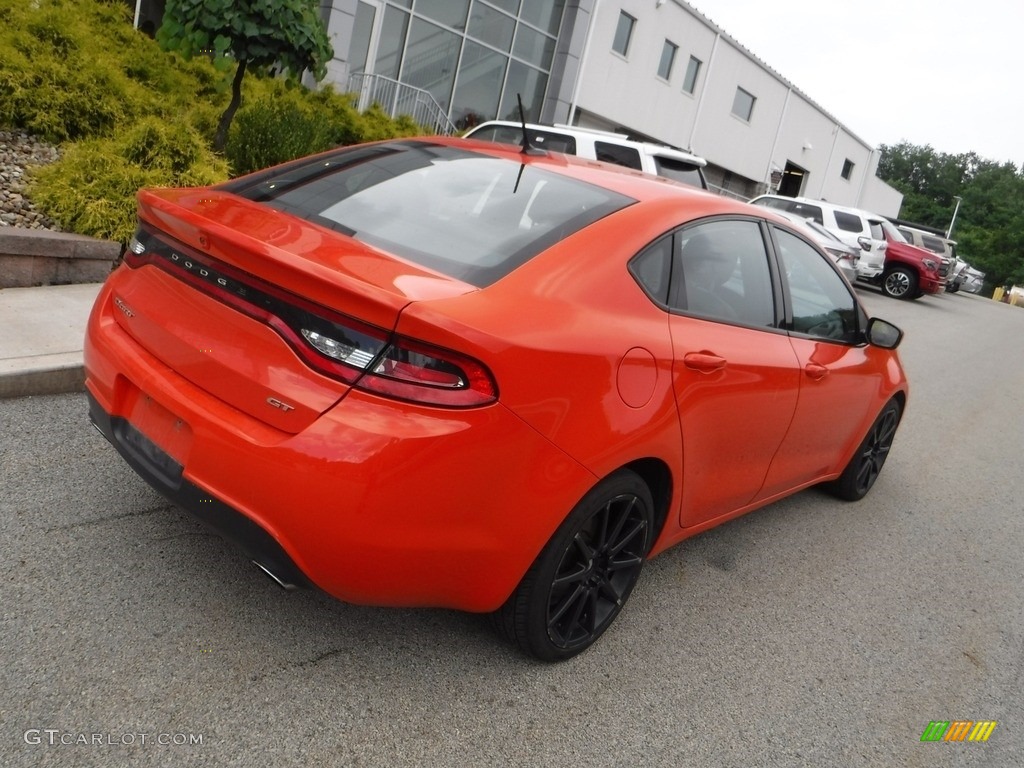 2015 Dart GT - Vitamin C / Black/Ruby Red Accent Stitching photo #16