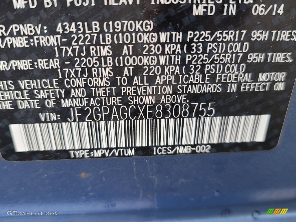 2014 XV Crosstrek 2.0i Limited - Quartz Blue Pearl / Ivory photo #35