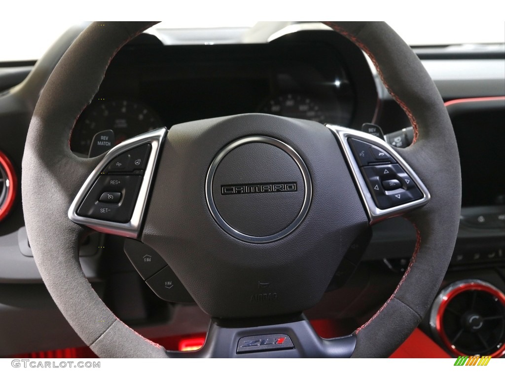 2020 Chevrolet Camaro ZL1 Coupe Jet Black Steering Wheel Photo #142379494