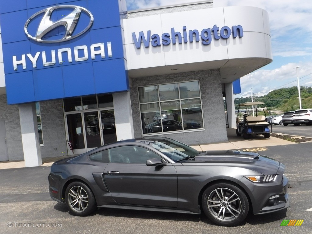 2016 Mustang EcoBoost Premium Coupe - Magnetic Metallic / Ebony photo #2