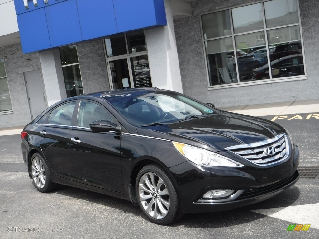 2012 Sonata SE 2.0T - Midnight Black / Gray photo #1