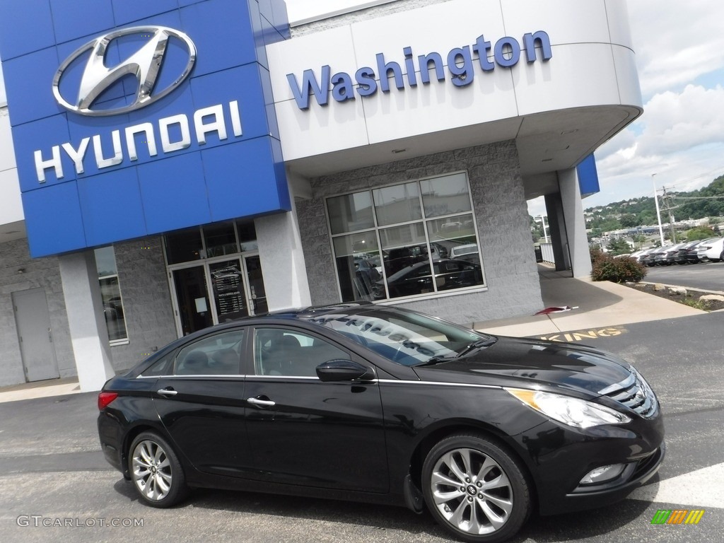 2012 Sonata SE 2.0T - Midnight Black / Gray photo #2