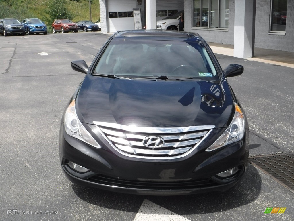 2012 Sonata SE 2.0T - Midnight Black / Gray photo #5