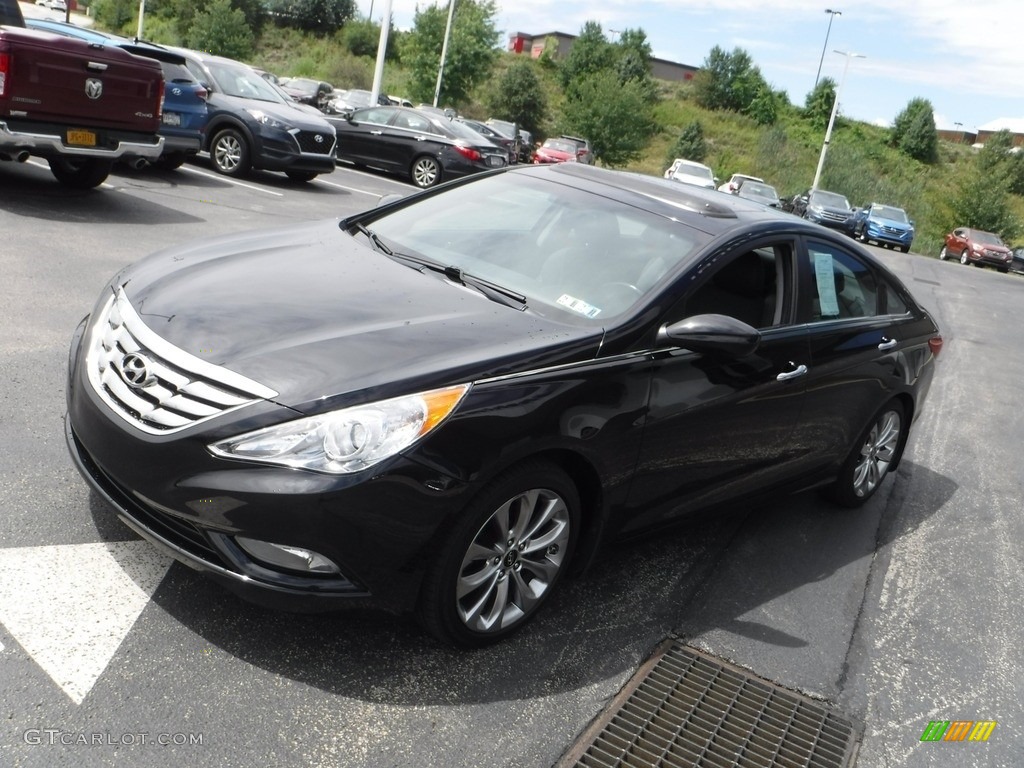 2012 Sonata SE 2.0T - Midnight Black / Gray photo #6